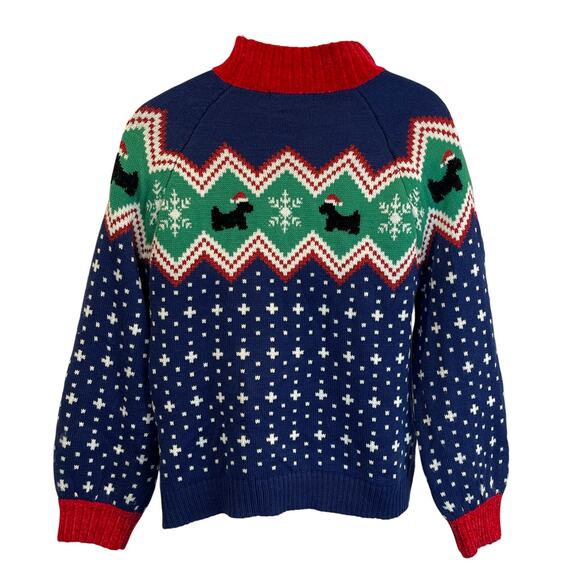 99 Jane Street Scottish Terrier Puppy Dogs Fair Isle Christmas Sweater Size M - Picture 3 of 5